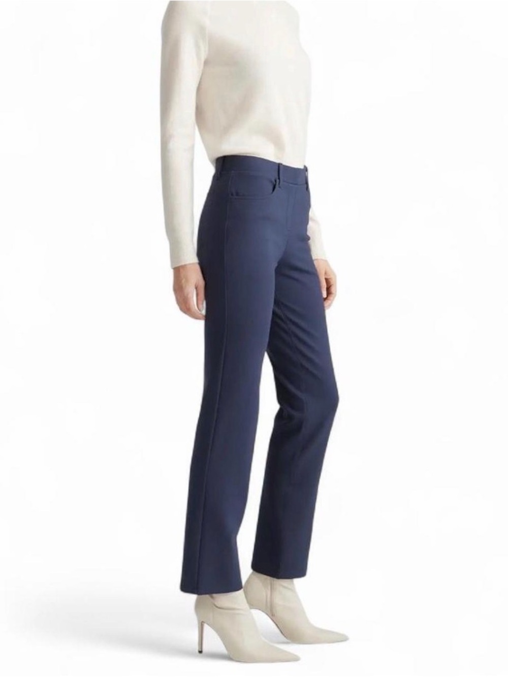 Quince Navy Straight Leg Trousers